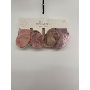 Milkberry Rayon Bamboo Infant Socks Baby Girl 6-12 Months Pink Slip Free Pastel